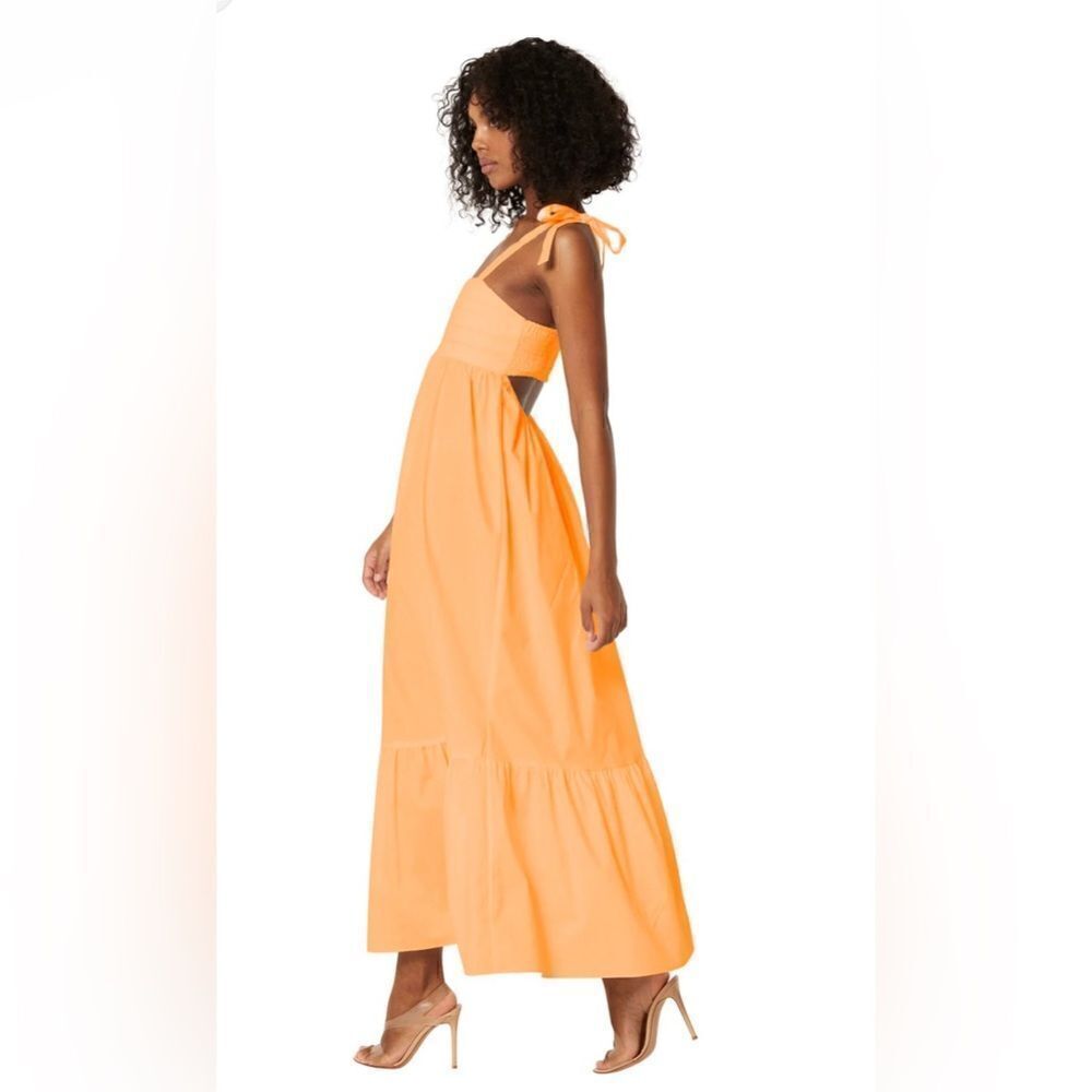 REVOLVE Misa Serafina square neck sundress cottagecore Tangerine cut out NWT M - Picture 4 of 11